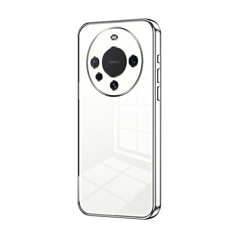 Huawei Mate 60 Transparent Fine Hole Phone Case - Crystal Clear Vacuum Plating, Anti-Fingerprint, Shock-Absorbing TPU Frame