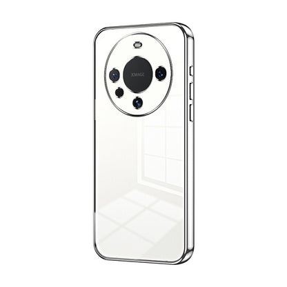 Huawei Mate 60 Transparent Fine Hole Phone Case - Crystal Clear Vacuum Plating, Anti-Fingerprint, Shock-Absorbing TPU Frame
