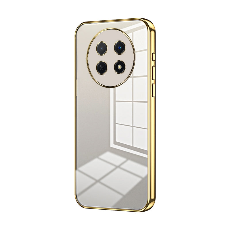 Huawei nova Y91 Transparent Fine Hole Phone Case - Crystal Clear Vacuum Plating, Anti-Fingerprint, Shock-Absorbing TPU Frame