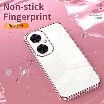 Huawei nova 11i Transparent Fine Hole Phone Case - Crystal Clear Vacuum Plating, Anti-Fingerprint, Shock-Absorbing TPU Frame