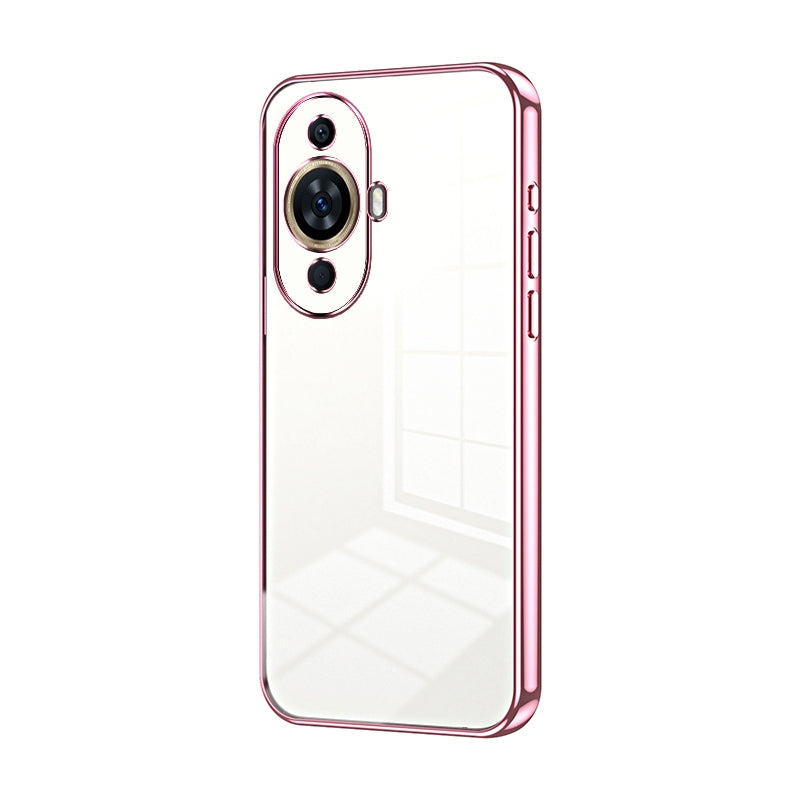 Huawei nova 11 Transparent Fine Hole Phone Case - Crystal Clear Vacuum Plating, Anti-Fingerprint, Shock-Absorbing TPU Frame