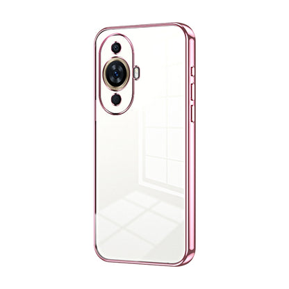 Huawei nova 11 Transparent Fine Hole Phone Case - Crystal Clear Vacuum Plating, Anti-Fingerprint, Shock-Absorbing TPU Frame