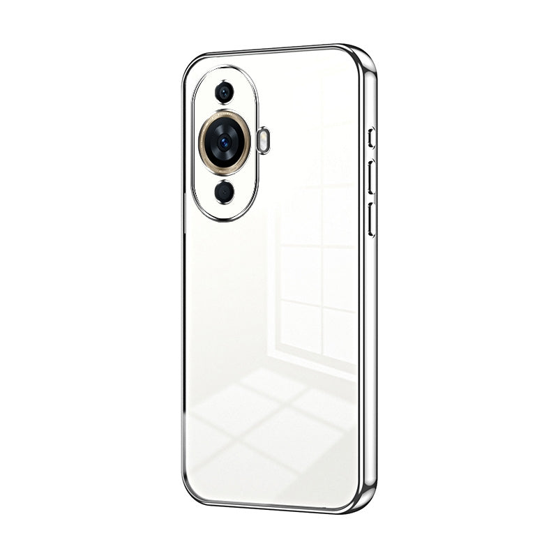 Huawei nova 11 Transparent Fine Hole Phone Case - Crystal Clear Vacuum Plating, Anti-Fingerprint, Shock-Absorbing TPU Frame
