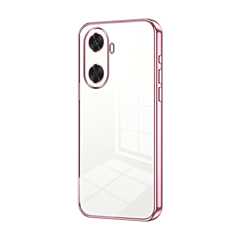 Huawei Enjoy 60 Transparent Fine Hole Phone Case - Crystal Clear Vacuum Plating, Anti-Fingerprint, Shock-Absorbing TPU Frame