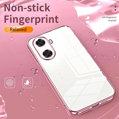 Huawei Enjoy 60 Transparent Fine Hole Phone Case - Crystal Clear Vacuum Plating, Anti-Fingerprint, Shock-Absorbing TPU Frame