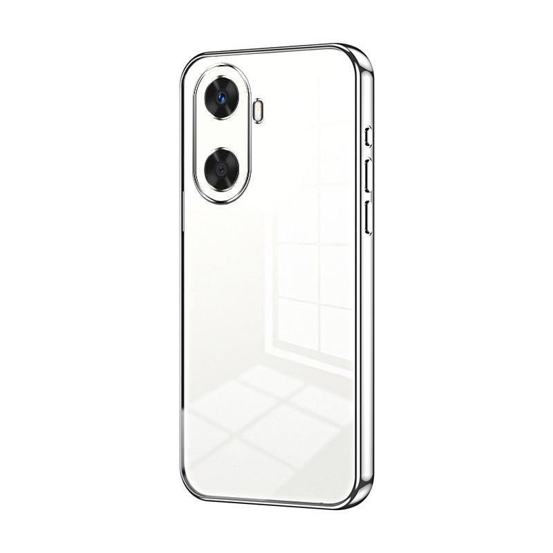 Huawei Enjoy 60 Transparent Fine Hole Phone Case - Crystal Clear Vacuum Plating, Anti-Fingerprint, Shock-Absorbing TPU Frame