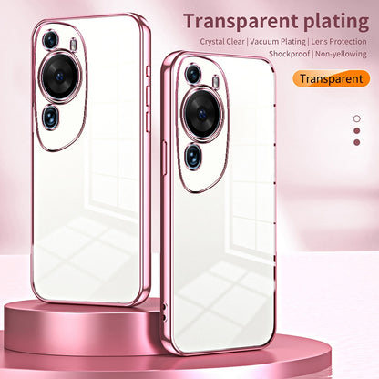 Huawei P60 Art Transparent Fine Hole Phone Case - Crystal Clear Vacuum Plating, Anti-Fingerprint, Shock-Absorbing TPU Frame