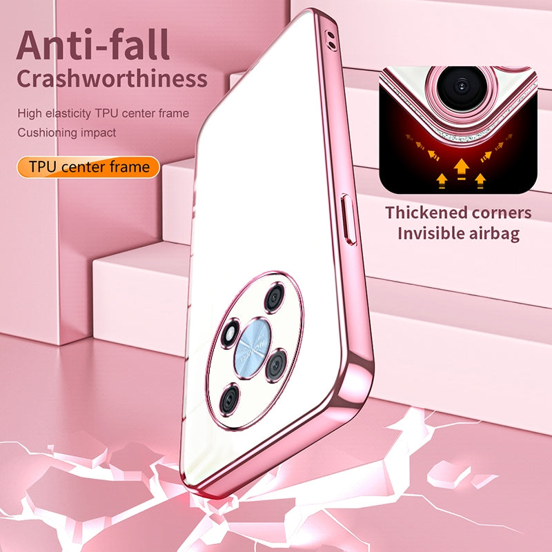 Huawei Enjoy 50 Pro Transparent Fine Hole Phone Case - Crystal Clear Vacuum Plating, Anti-Fingerprint, Shock-Absorbing TPU Frame