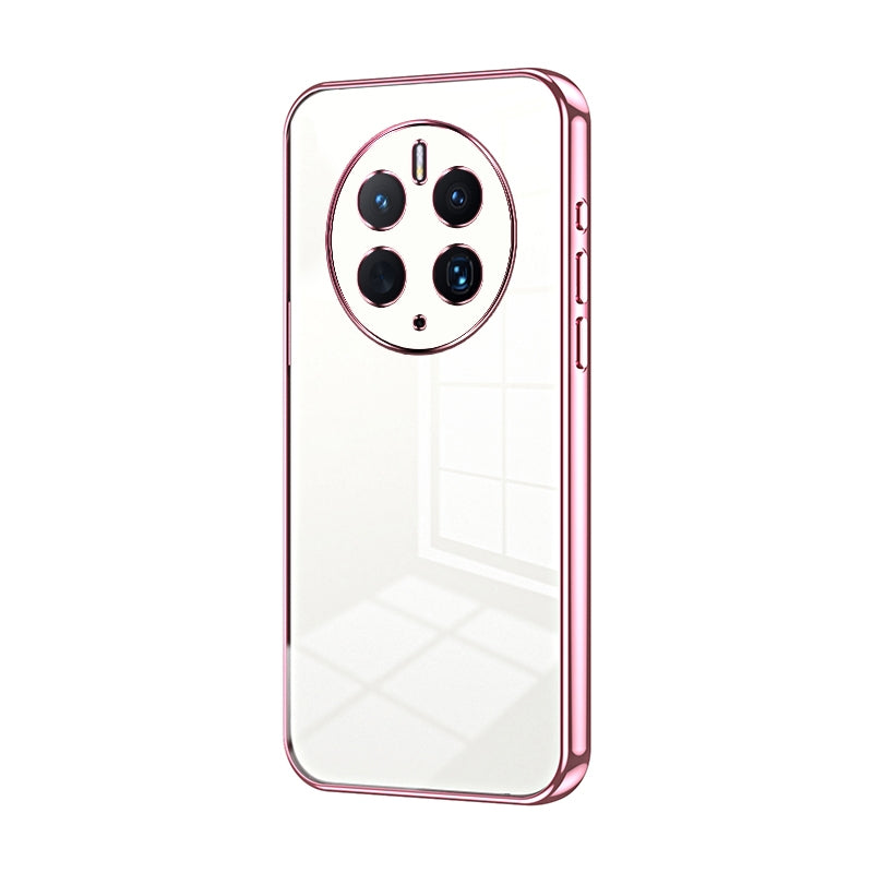 Huawei Mate 50 Pro Transparent Fine Hole Phone Case - Crystal Clear Vacuum Plating, Anti-Fingerprint, Shock-Absorbing TPU Frame