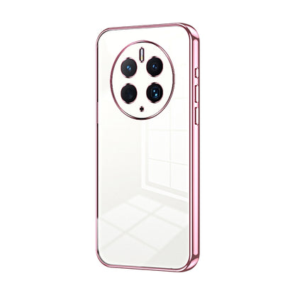 Huawei Mate 50 Pro Transparent Fine Hole Phone Case - Crystal Clear Vacuum Plating, Anti-Fingerprint, Shock-Absorbing TPU Frame
