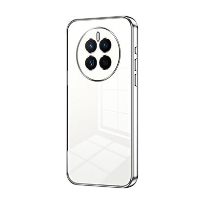 Huawei Mate 50 Transparent Fine Hole Phone Case - Crystal Clear Vacuum Plating, Anti-Fingerprint, Shock-Absorbing TPU Frame