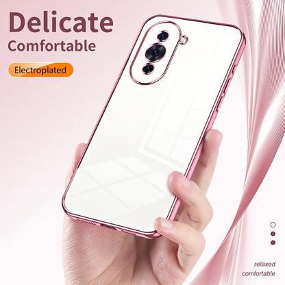 Huawei nova 10 Pro Transparent Fine Hole Phone Case - Crystal Clear Vacuum Plating, Anti-Fingerprint, Shock-Absorbing TPU Frame