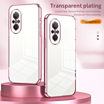 Huawei nova 9 SE Transparent Fine Hole Phone Case - Crystal Clear Vacuum Plating, Anti-Fingerprint, Shock-Absorbing TPU Frame