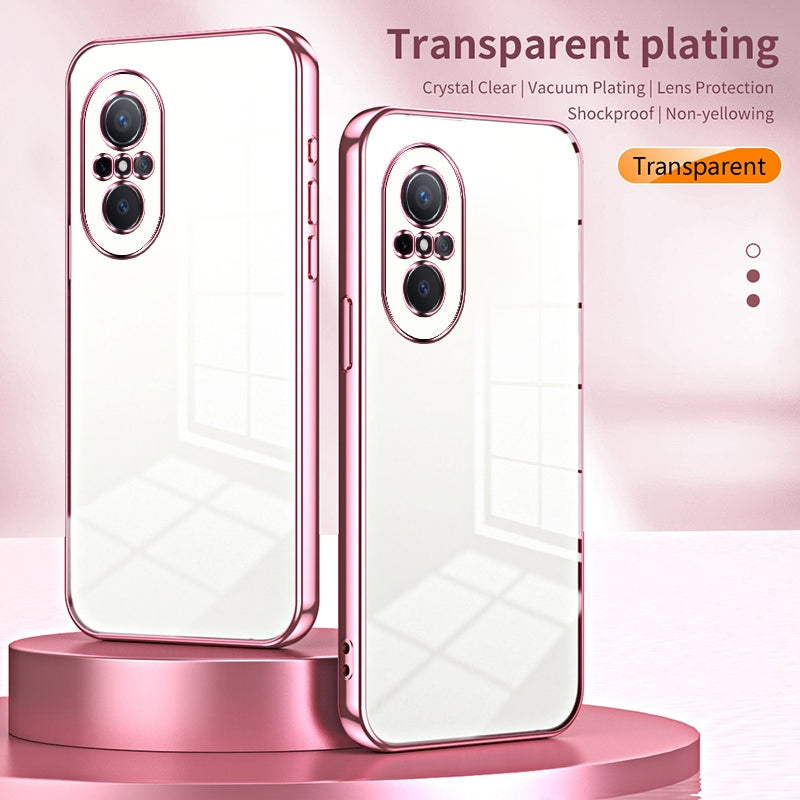 Huawei nova 9 SE Transparent Fine Hole Phone Case - Crystal Clear Vacuum Plating, Anti-Fingerprint, Shock-Absorbing TPU Frame