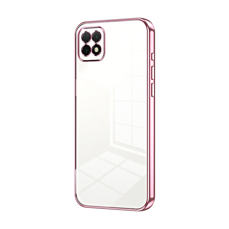 Huawei Enjoy 20 Transparent Fine Hole Phone Case - Crystal Clear Vacuum Plating, Anti-Fingerprint, Shock-Absorbing TPU Frame