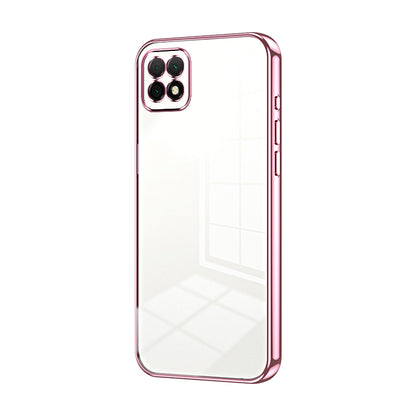 Huawei Enjoy 20 Transparent Fine Hole Phone Case - Crystal Clear Vacuum Plating, Anti-Fingerprint, Shock-Absorbing TPU Frame