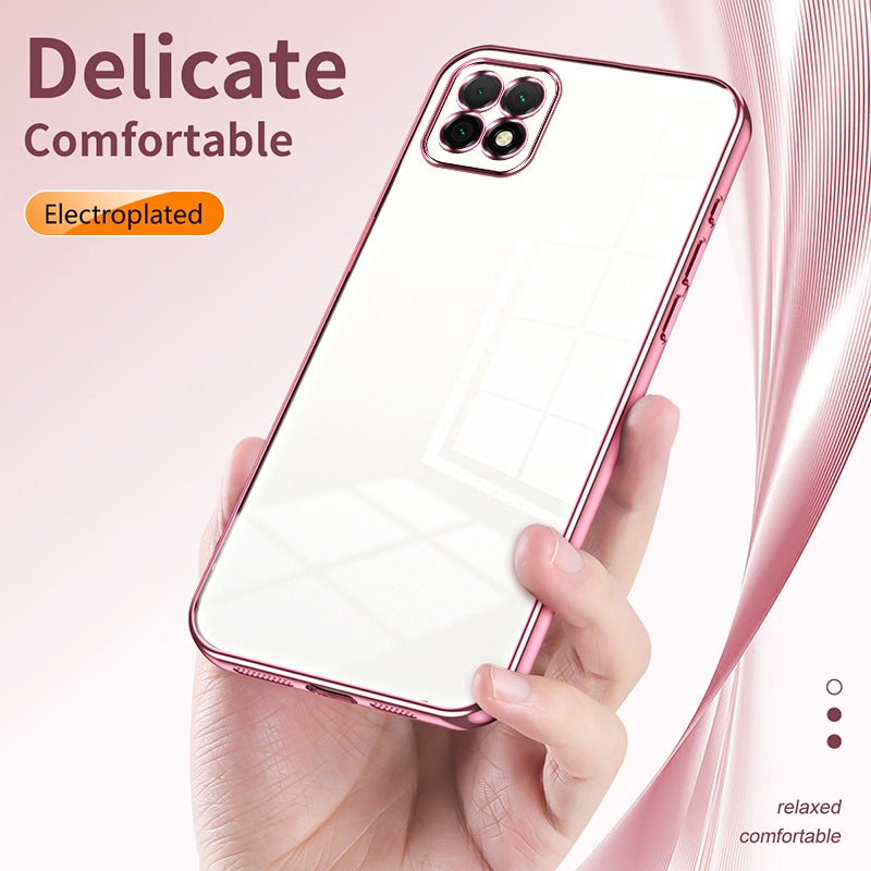 Huawei Enjoy 20 Transparent Fine Hole Phone Case - Crystal Clear Vacuum Plating, Anti-Fingerprint, Shock-Absorbing TPU Frame