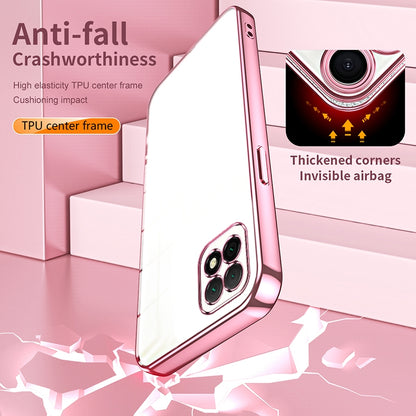 Huawei Enjoy 20 Transparent Fine Hole Phone Case - Crystal Clear Vacuum Plating, Anti-Fingerprint, Shock-Absorbing TPU Frame