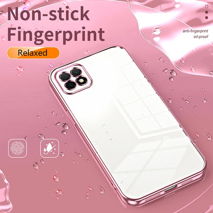 Huawei Enjoy 20 Transparent Fine Hole Phone Case - Crystal Clear Vacuum Plating, Anti-Fingerprint, Shock-Absorbing TPU Frame