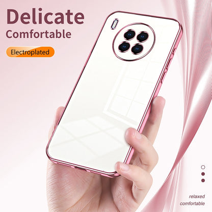 Huawei nova 8i Transparent Fine Hole Phone Case - Crystal Clear Vacuum Plating, Anti-Fingerprint, Shock-Absorbing TPU Frame