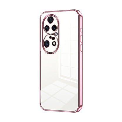 Huawei P50 Pro Transparent Fine Hole Phone Case - Crystal Clear Vacuum Plating, Anti-Fingerprint, Shock-Absorbing TPU Frame