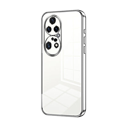 Huawei P50 Pro Transparent Fine Hole Phone Case - Crystal Clear Vacuum Plating, Anti-Fingerprint, Shock-Absorbing TPU Frame