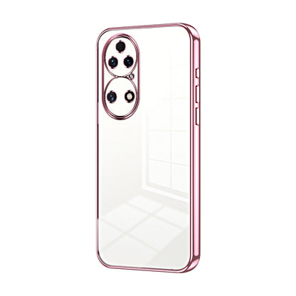 Huawei P50 Transparent Fine Hole Phone Case - Crystal Clear Vacuum Plating, Anti-Fingerprint, Shock-Absorbing TPU Frame