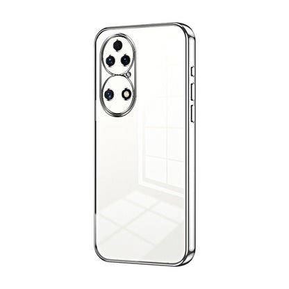 Huawei P50 Transparent Fine Hole Phone Case - Crystal Clear Vacuum Plating, Anti-Fingerprint, Shock-Absorbing TPU Frame