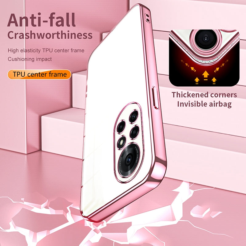 Huawei nova 8 Pro Transparent Fine Hole Phone Case - Crystal Clear Vacuum Plating, Anti-Fingerprint, Shock-Absorbing TPU Frame