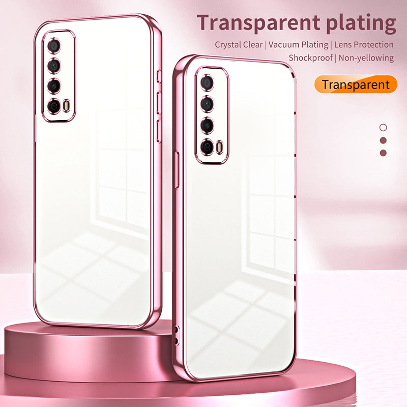 Huawei Enjoy 20 SE Transparent Fine Hole Phone Case - Crystal Clear Vacuum Plating, Anti-Fingerprint, Shock-Absorbing TPU Frame
