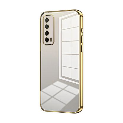 Huawei Enjoy 20 SE Transparent Fine Hole Phone Case - Crystal Clear Vacuum Plating, Anti-Fingerprint, Shock-Absorbing TPU Frame