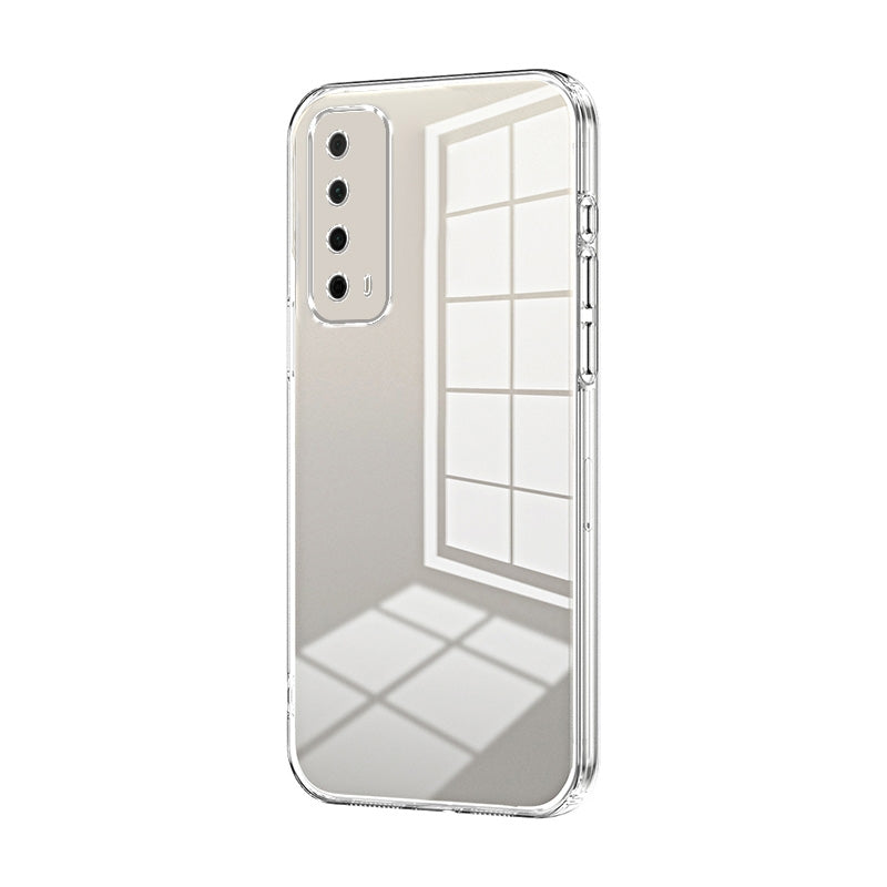 Huawei Y7A Transparent Fine Hole Phone Case - Crystal Clear Vacuum Plating, Anti-Fingerprint, Shock-Absorbing TPU Frame
