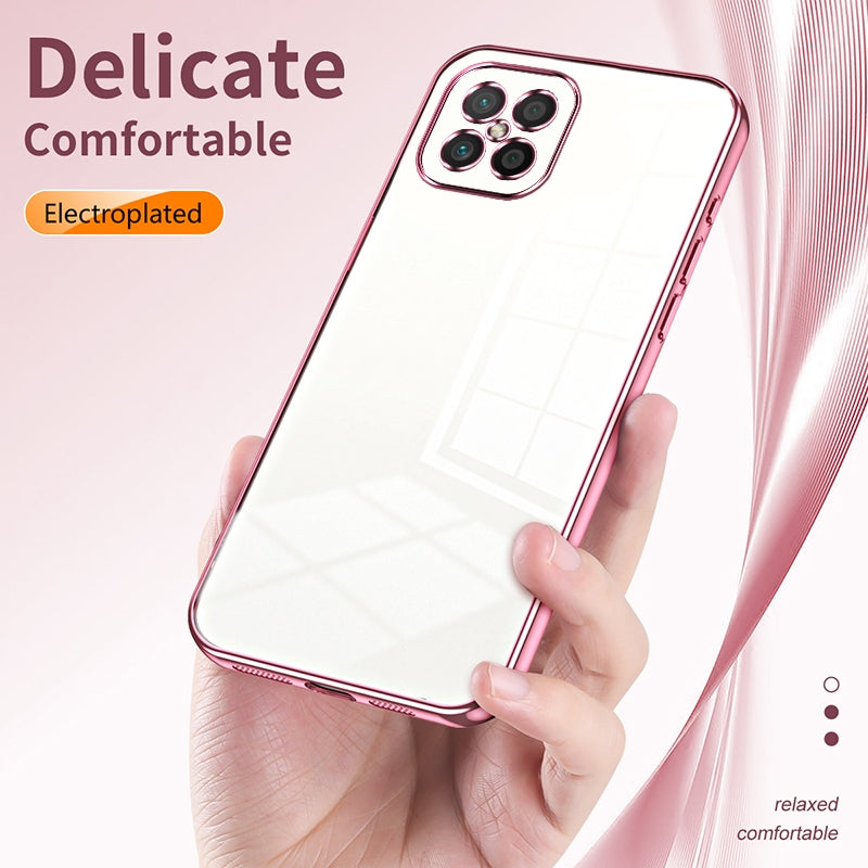 Huawei nova 8 SE Transparent Fine Hole Phone Case - Crystal Clear Vacuum Plating, Anti-Fingerprint, Shock-Absorbing TPU Frame