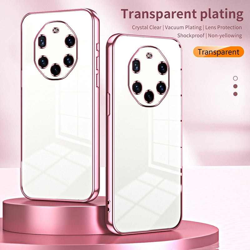 Huawei Mate 40 RS Transparent Fine Hole Phone Case - Crystal Clear Vacuum Plating, Anti-Fingerprint, Shock-Absorbing TPU Frame