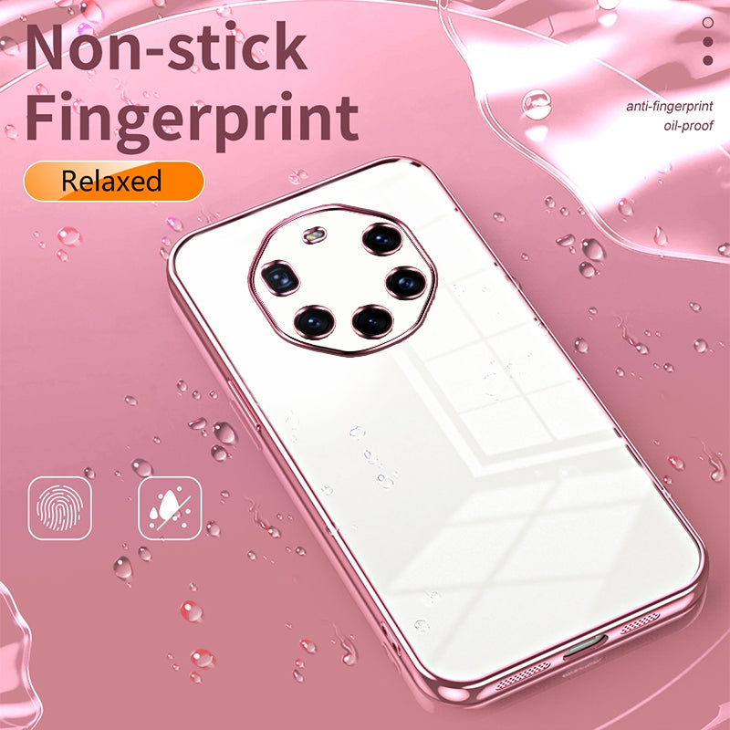 Huawei Mate 40 RS Transparent Fine Hole Phone Case - Crystal Clear Vacuum Plating, Anti-Fingerprint, Shock-Absorbing TPU Frame