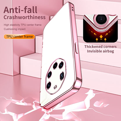 Huawei Mate 40 RS Transparent Fine Hole Phone Case - Crystal Clear Vacuum Plating, Anti-Fingerprint, Shock-Absorbing TPU Frame