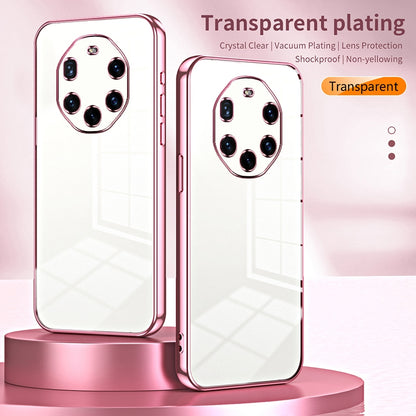 Huawei Mate 40 RS Transparent Fine Hole Phone Case - Crystal Clear Vacuum Plating, Anti-Fingerprint, Shock-Absorbing TPU Frame