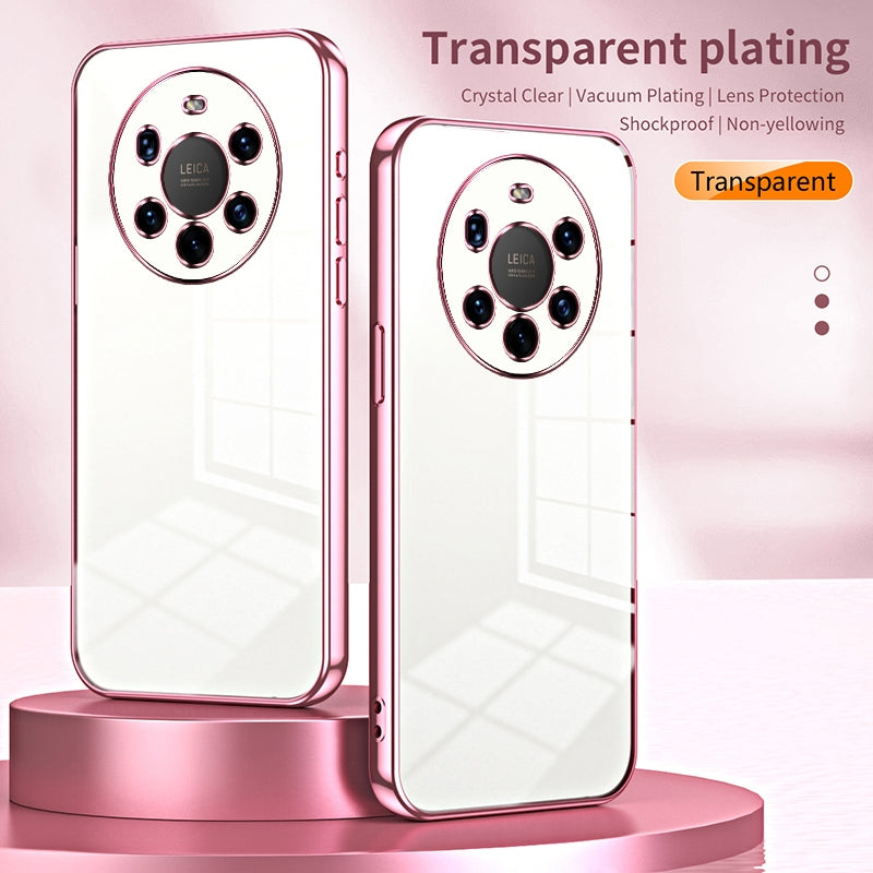 Huawei Mate 40 Pro+ Transparent Fine Hole Phone Case - Crystal Clear Vacuum Plating, Anti-Fingerprint, Shock-Absorbing TPU Frame