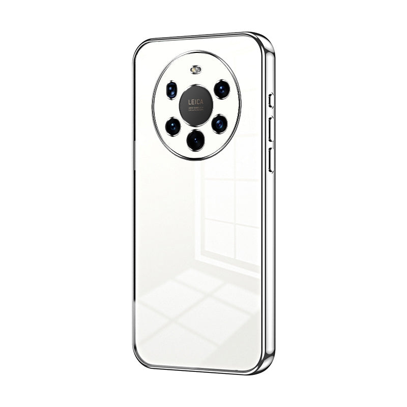 Huawei Mate 40 Pro+ Transparent Fine Hole Phone Case - Crystal Clear Vacuum Plating, Anti-Fingerprint, Shock-Absorbing TPU Frame