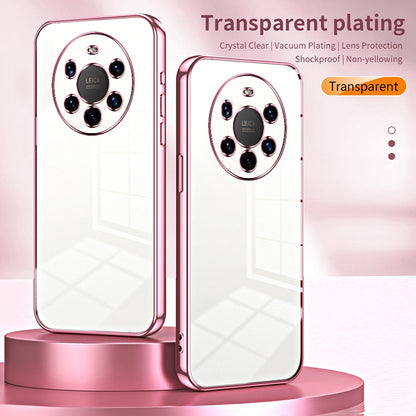 Huawei Mate 40 Pro+ Transparent Fine Hole Phone Case - Crystal Clear Vacuum Plating, Anti-Fingerprint, Shock-Absorbing TPU Frame