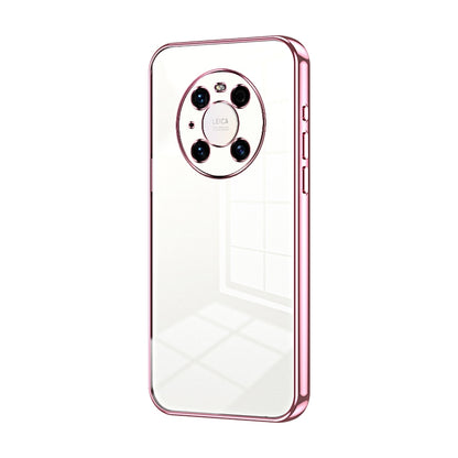 Huawei Mate 40 Pro Transparent Fine Hole Phone Case - Crystal Clear Vacuum Plating, Anti-Fingerprint, Shock-Absorbing TPU Frame