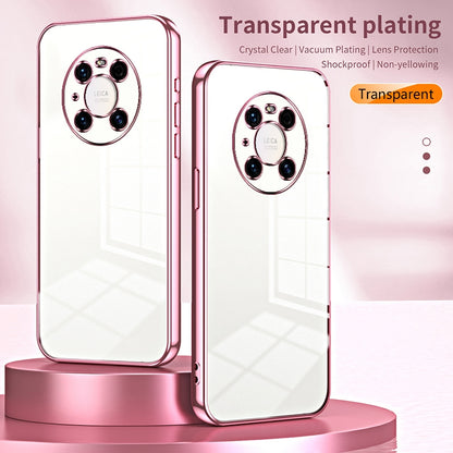 Huawei Mate 40 Pro Transparent Fine Hole Phone Case - Crystal Clear Vacuum Plating, Anti-Fingerprint, Shock-Absorbing TPU Frame