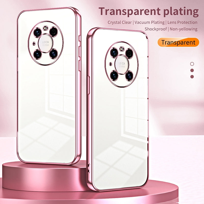 Huawei Mate 40 Pro Transparent Fine Hole Phone Case - Crystal Clear Vacuum Plating, Anti-Fingerprint, Shock-Absorbing TPU Frame