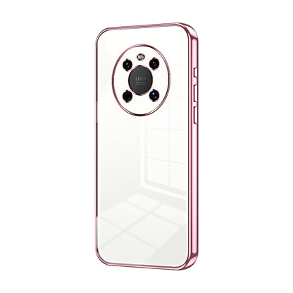 Huawei Mate 40 Transparent Fine Hole Phone Case - Crystal Clear Vacuum Plating, Anti-Fingerprint, Shock-Absorbing TPU Frame