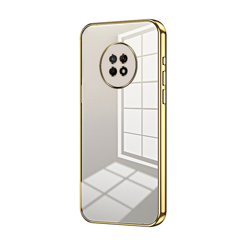 Huawei Enjoy 20 Plus Transparent Fine Hole Phone Case - Crystal Clear Vacuum Plating, Anti-Fingerprint, Shock-Absorbing TPU Frame