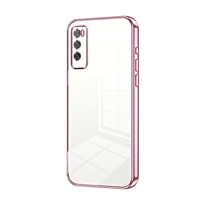 Huawei Enjoy Z 5G Transparent Fine Hole Phone Case - Crystal Clear Vacuum Plating, Anti-Fingerprint, Shock-Absorbing TPU Frame