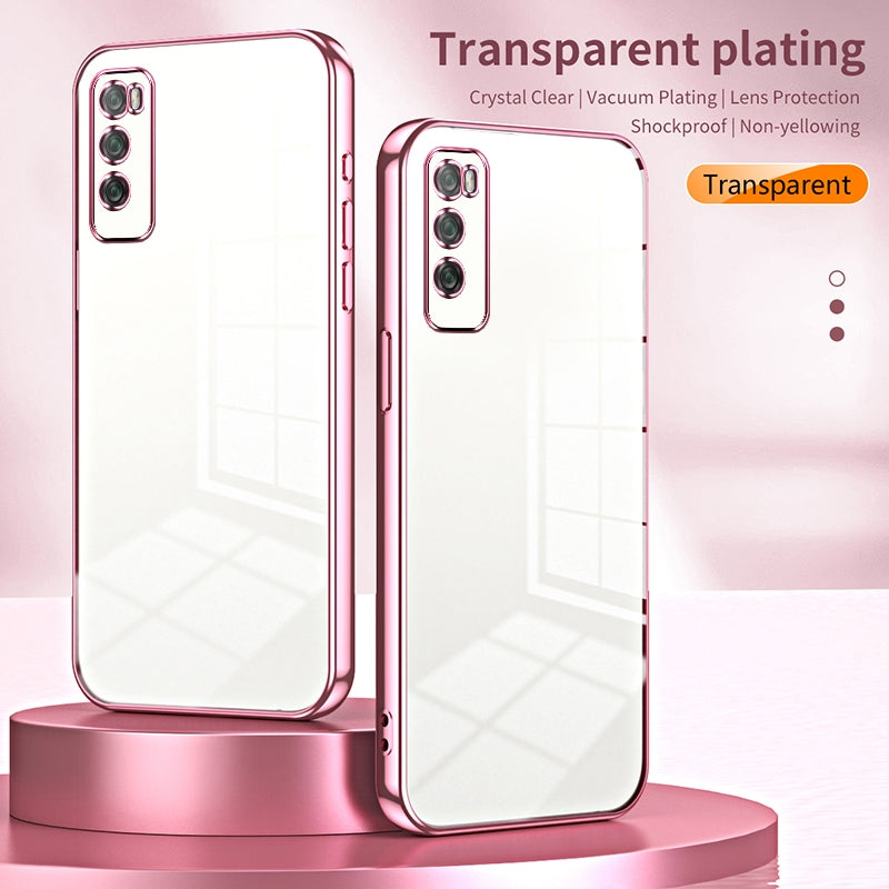 Huawei Enjoy Z 5G Transparent Fine Hole Phone Case - Crystal Clear Vacuum Plating, Anti-Fingerprint, Shock-Absorbing TPU Frame