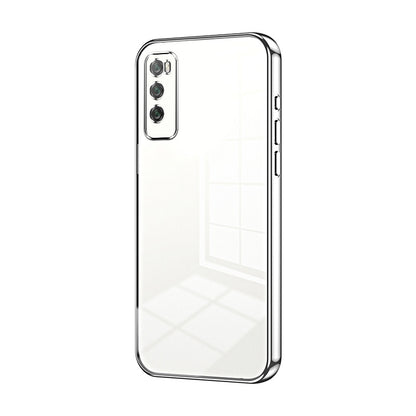 Huawei Enjoy Z 5G Transparent Fine Hole Phone Case - Crystal Clear Vacuum Plating, Anti-Fingerprint, Shock-Absorbing TPU Frame