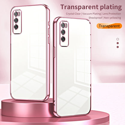 Huawei Enjoy Z 5G Transparent Fine Hole Phone Case - Crystal Clear Vacuum Plating, Anti-Fingerprint, Shock-Absorbing TPU Frame