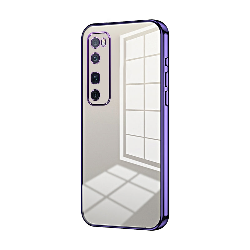 Huawei nova 7 Pro Transparent Fine Hole Phone Case - Crystal Clear Vacuum Plating, Anti-Fingerprint, Shock-Absorbing TPU Frame